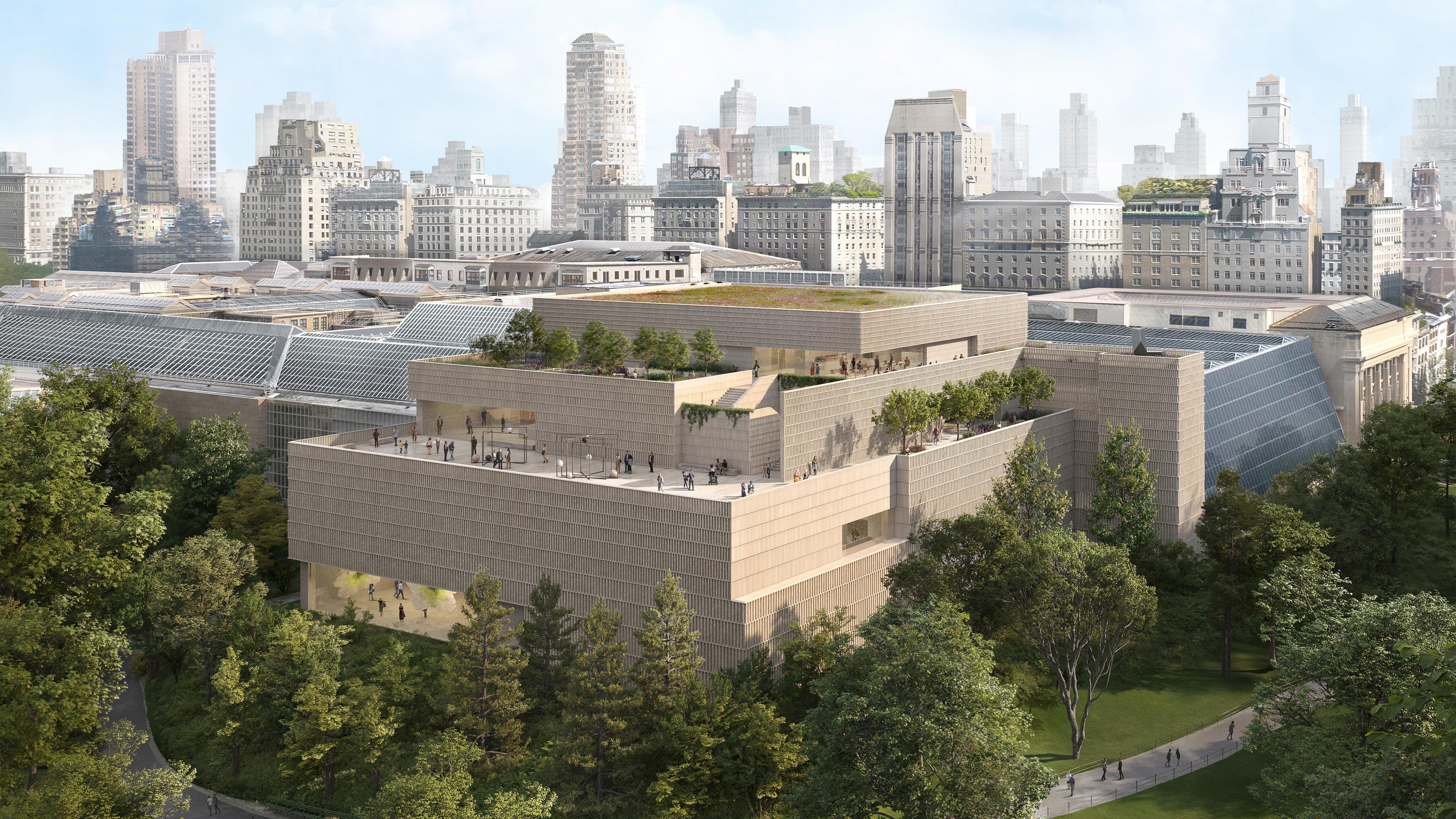 Exterior rendering of the Tang Wing at The Met. 