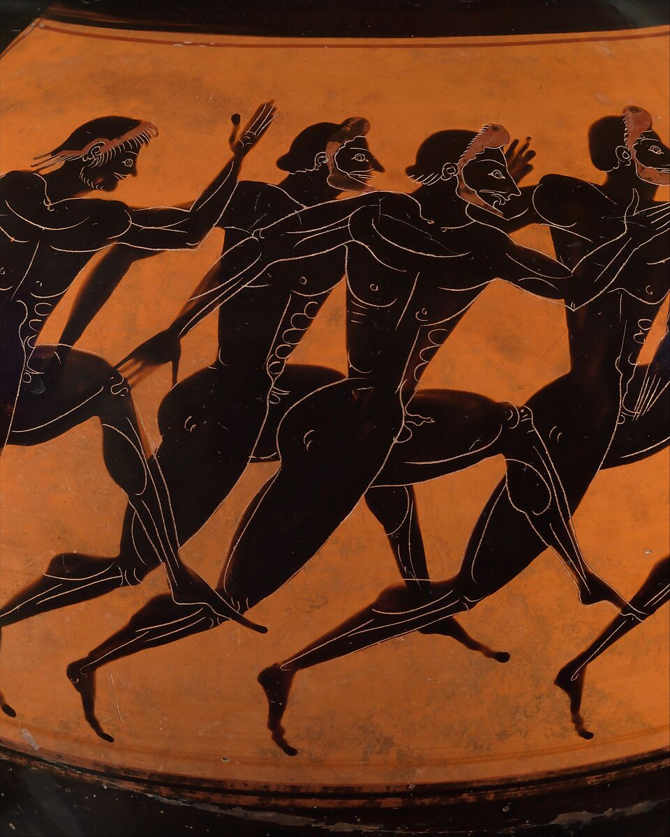 Terracotta Panathenaic prize amphora, Attributed to the Euphiletos Painter, Terracotta, Greek, Attic