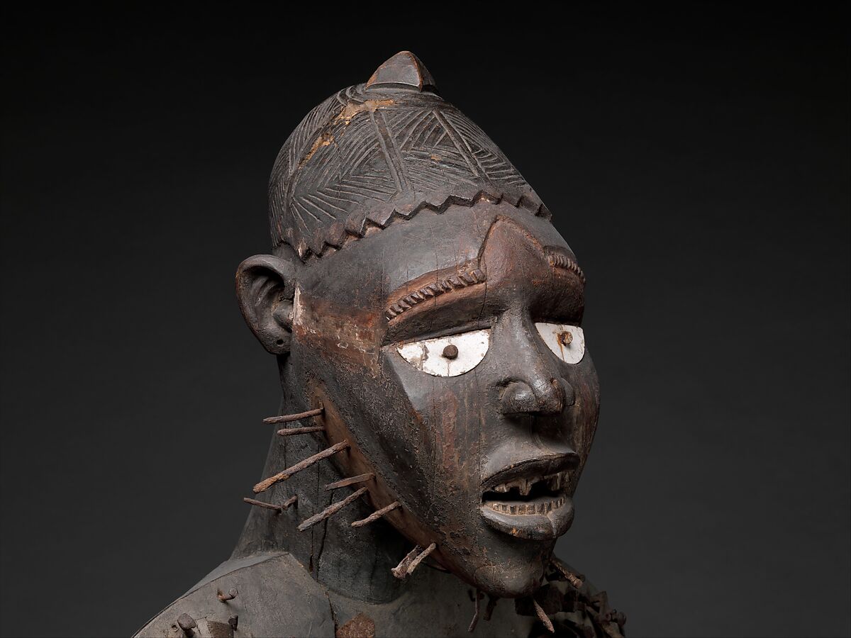 Mangaaka Power Figure (Nkisi N’Kondi), Yombe-Kongo artist and nganga (ritual specialist), Wood, iron, resin, ceramic, plant fiber, textile, pigment, Kongo peoples